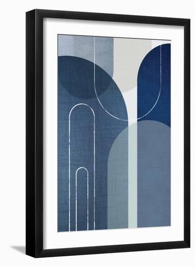 Blue Linen MidCentury 1-Urban Epiphany-Framed Art Print