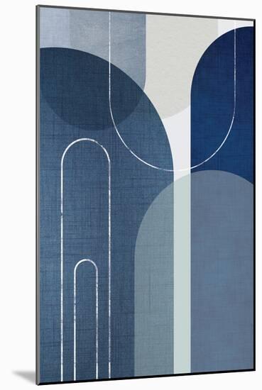 Blue Linen MidCentury 1-Urban Epiphany-Mounted Art Print