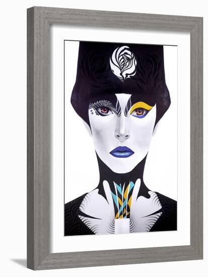 Blue Lip-Minjae-Framed Giclee Print