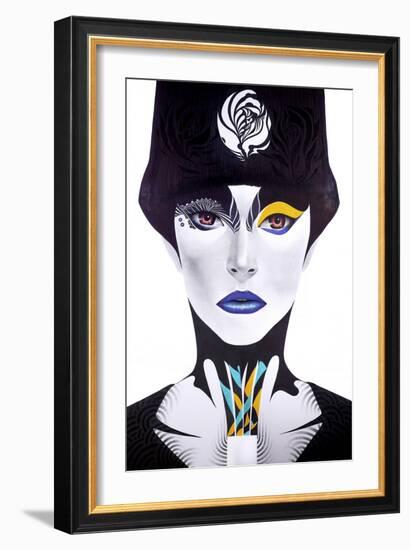 Blue Lip-Minjae-Framed Giclee Print