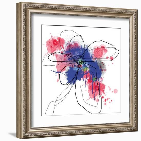 Blue Liquid Flower-Jan Weiss-Framed Art Print