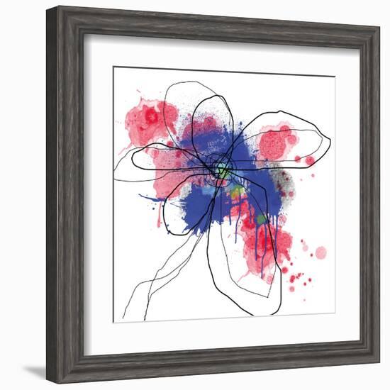 Blue Liquid Flower-Jan Weiss-Framed Art Print