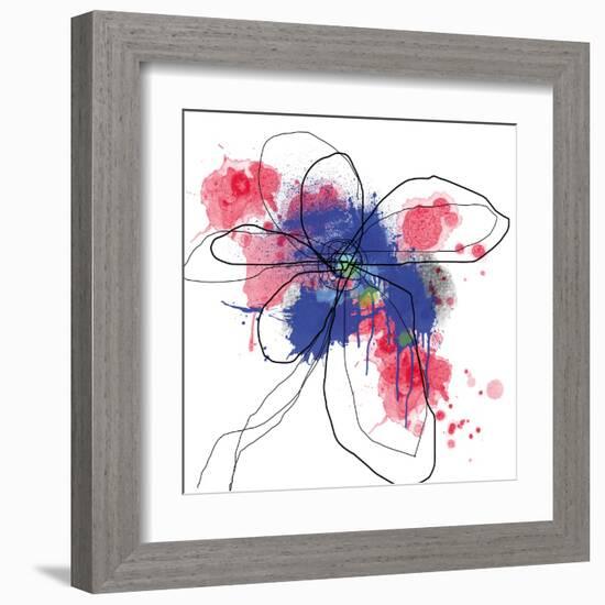 Blue Liquid Flower-Jan Weiss-Framed Art Print