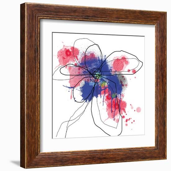 Blue Liquid Flower-Jan Weiss-Framed Art Print