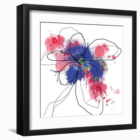 Blue Liquid Flower-Jan Weiss-Framed Art Print