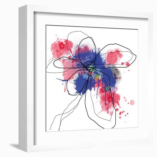 Blue Liquid Flower-Jan Weiss-Framed Art Print