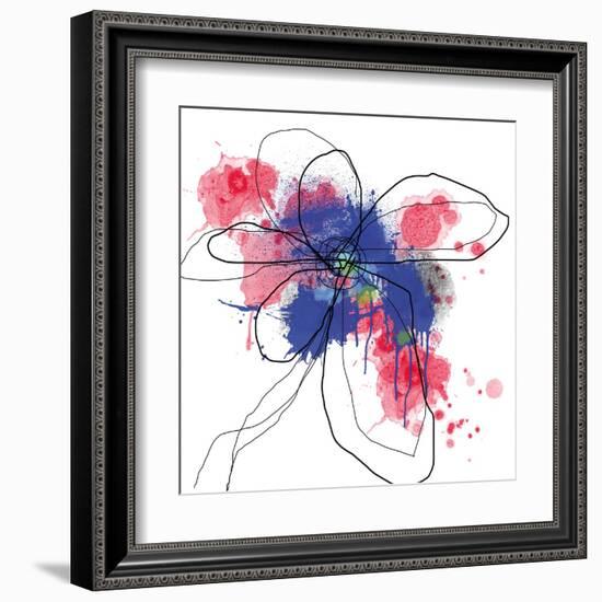 Blue Liquid Flower-Jan Weiss-Framed Art Print