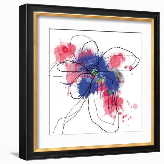 Blue Liquid Flower-Jan Weiss-Framed Art Print