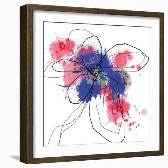 Blue Liquid Flower-Jan Weiss-Framed Art Print