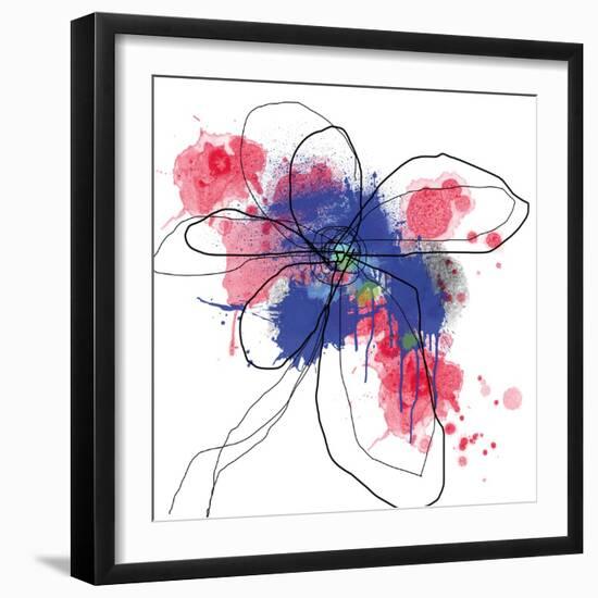 Blue Liquid Flower-Jan Weiss-Framed Art Print