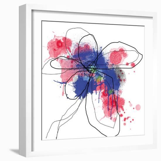 Blue Liquid Flower-Jan Weiss-Framed Art Print