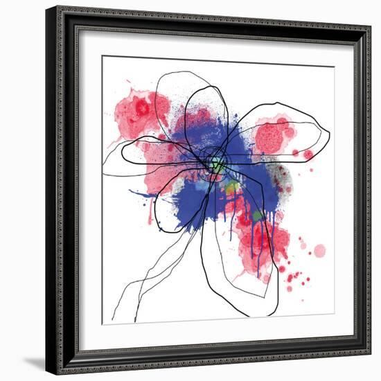 Blue Liquid Flower-Jan Weiss-Framed Art Print