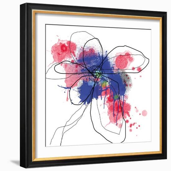 Blue Liquid Flower-Jan Weiss-Framed Art Print