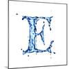 Blue Liquid Water Alphabet With Splashes And Drops - Letter E--Vladimir--Mounted Art Print