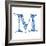 Blue Liquid Water Alphabet With Splashes And Drops - Letter M--Vladimir--Framed Art Print