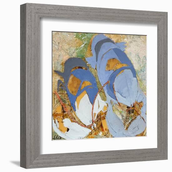 Blue Lobsters-Erin McGee Ferrell-Framed Art Print