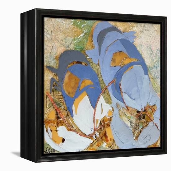 Blue Lobsters-Erin McGee Ferrell-Framed Stretched Canvas