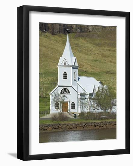 Blue Lutheran Church, Seydisfjordur Ferry Terminal Village, North East Area, Iceland, Polar Regions-Neale Clarke-Framed Photographic Print