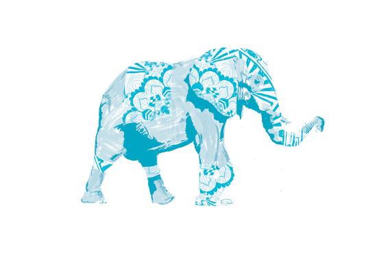 Blue Mandala Elephant' Art Print - OnRei | Art.com