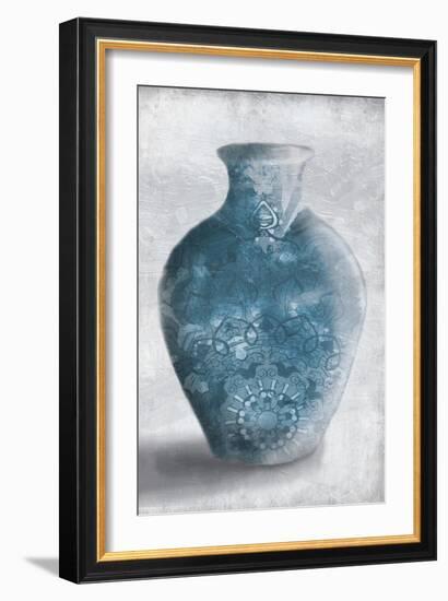 Blue Mandala Smoke-OnRei-Framed Art Print