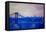 Blue Manhattan Skyline with Bridge and Vanilla Sky-Markus Bleichner-Framed Stretched Canvas