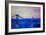 Blue Manhattan Skyline with Bridge and Vanilla Sky-Markus Bleichner-Framed Art Print