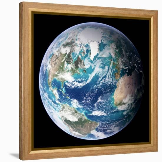 Blue Marble Image of Earth (2005)-null-Framed Premier Image Canvas