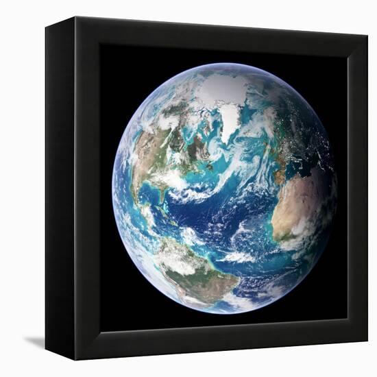 Blue Marble Image of Earth (2005)-null-Framed Premier Image Canvas