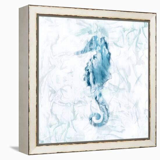 Blue Marble Seahorse-null-Framed Stretched Canvas