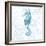 Blue Marble Seahorse-null-Framed Art Print