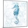 Blue Marble Seahorse-null-Mounted Art Print