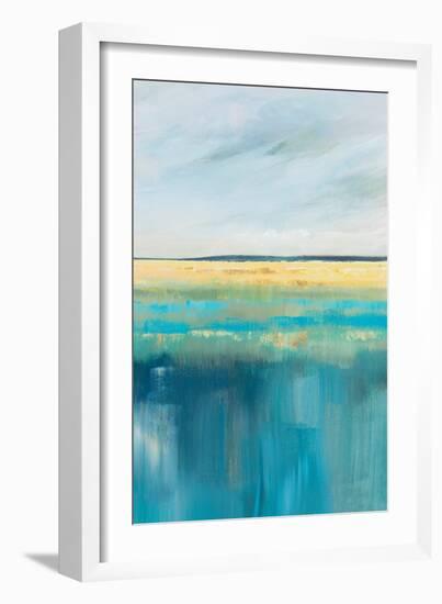 Blue Meadows III-Ian C-Framed Art Print