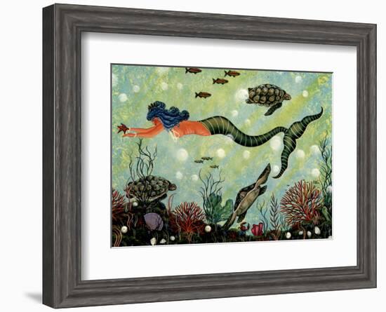 Blue Mermaid-Jessica Fries-Framed Art Print