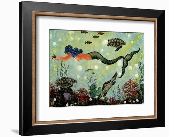 Blue Mermaid-Jessica Fries-Framed Art Print