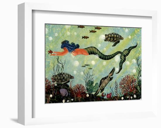 Blue Mermaid-Jessica Fries-Framed Art Print