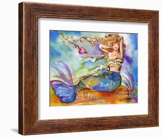 Blue Mermaid-sylvia pimental-Framed Premium Giclee Print