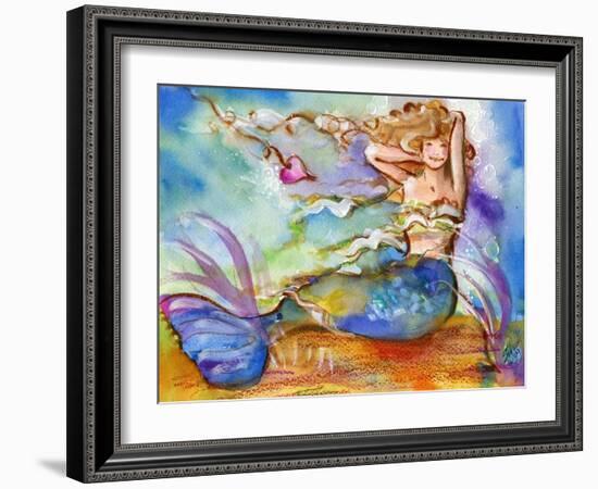 Blue Mermaid-sylvia pimental-Framed Art Print