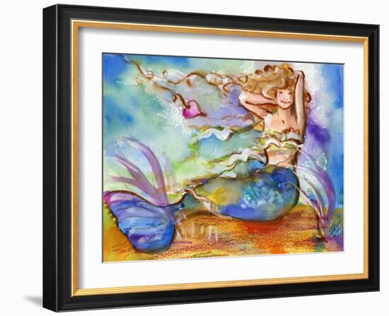 Blue Mermaid-sylvia pimental-Framed Art Print