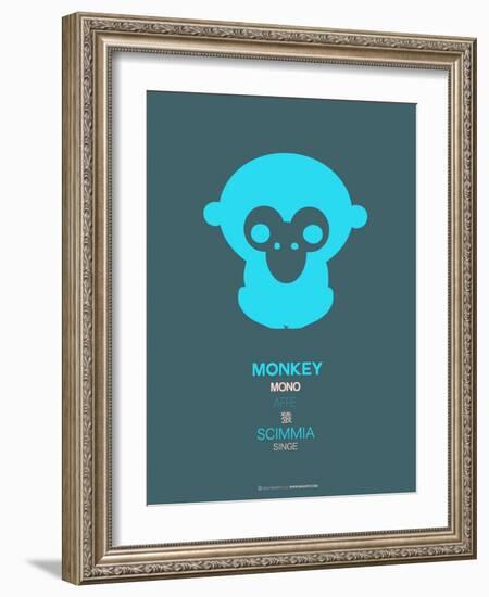 Blue Monkey Multilingual Poster-NaxArt-Framed Art Print