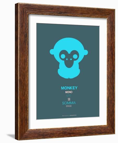 Blue Monkey Multilingual Poster-NaxArt-Framed Art Print