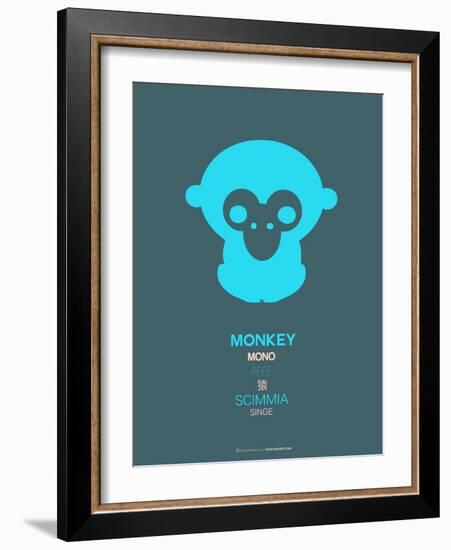 Blue Monkey Multilingual Poster-NaxArt-Framed Art Print