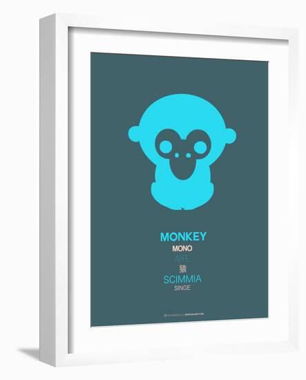 Blue Monkey Multilingual Poster-NaxArt-Framed Art Print