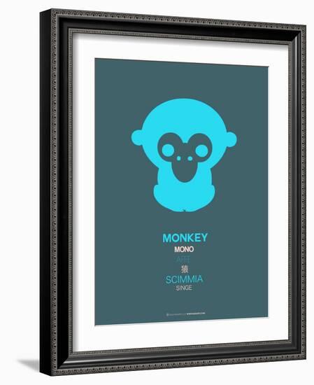 Blue Monkey Multilingual Poster-NaxArt-Framed Art Print