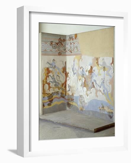 Blue Monkeys, Fresco from B Complex, Room 6 of Akrotiri, Thera-null-Framed Giclee Print