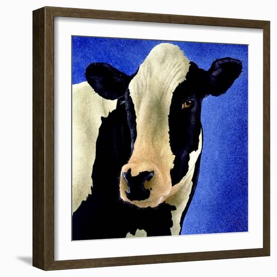 Blue Moo Moo-Will Bullas-Framed Giclee Print