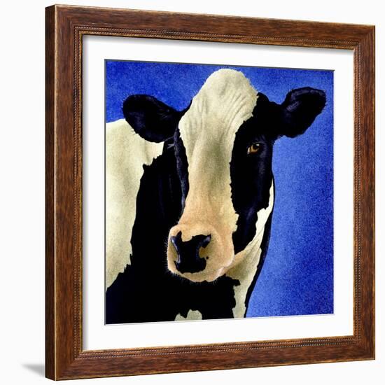 Blue Moo Moo-Will Bullas-Framed Giclee Print