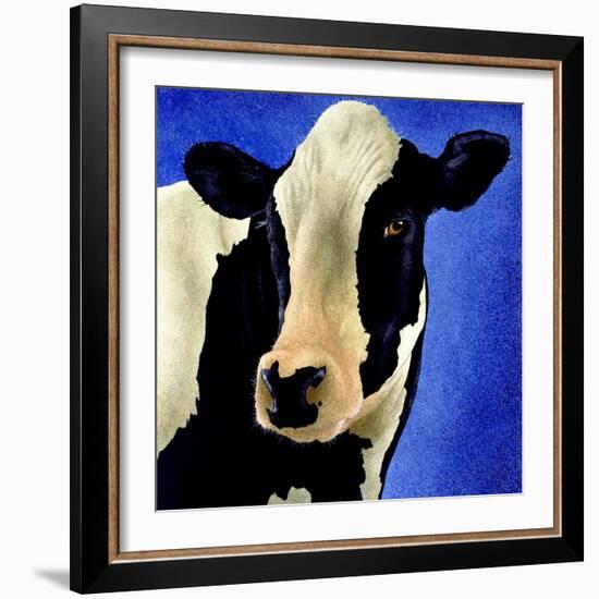 Blue Moo Moo-Will Bullas-Framed Giclee Print