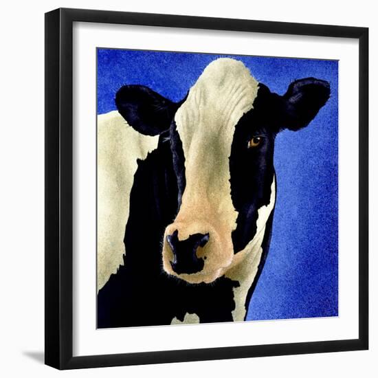 Blue Moo Moo-Will Bullas-Framed Giclee Print