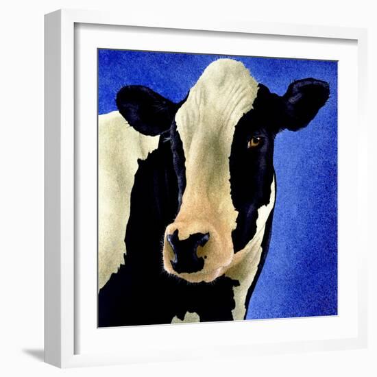 Blue Moo Moo-Will Bullas-Framed Giclee Print