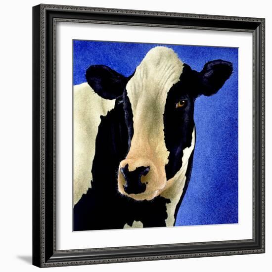 Blue Moo Moo-Will Bullas-Framed Giclee Print